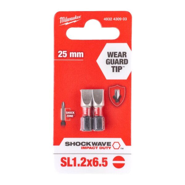 BITS SHW SPOR 1,2X6,5X25MM 2P , Milwaukee - Bilde 2