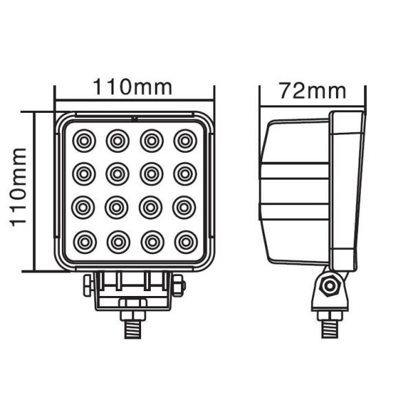 Arbeidslys 48 W Flood - Led 10-30V, BGU - Bilde 4