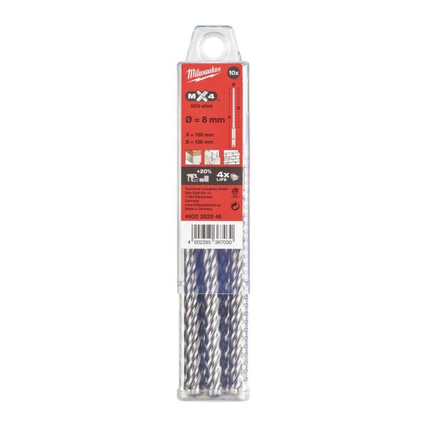 HAMMERBOR SDS+ MX4 8X165 10P , Milwaukee - Bilde 2
