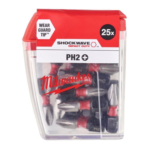 BITS SHOCKWAVE PH2X25MM CD 25P , Milwaukee - Bilde 2
