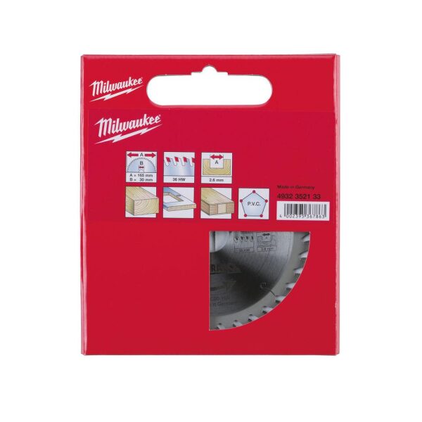 Sirkelsagblad 165/30-36T  2,6, Milwaukee - Bilde 2
