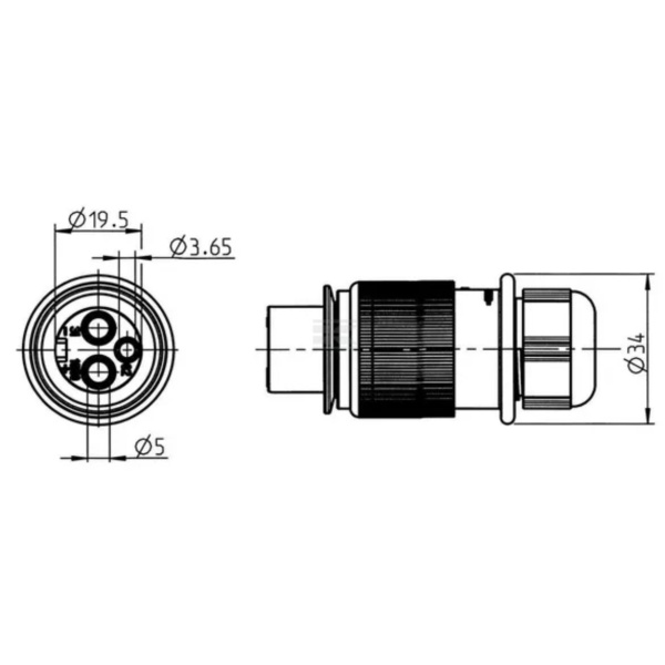 3-pin plugg, Kramp - Bilde 3