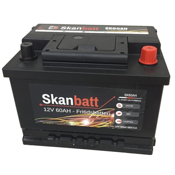 Skanbatt Fritidsbatteri 12V 60Ah 480Cca