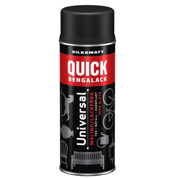 Quick Spraylakk Nr 153 Sort Silkematt - 400 Ml