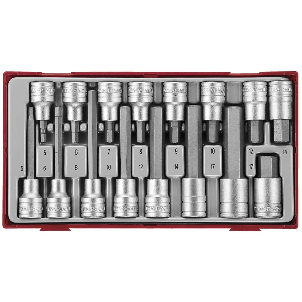 Pipebitssett-sekskant 1/2"  16 deler