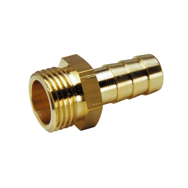 Slangenippel, Messing  1/2" Utv. G1/2" Gul