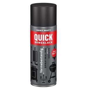 Quick Vamebestandig Spraylakk Sort Matt -400 Ml