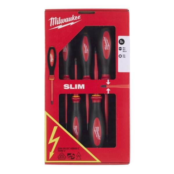 Skrutrekkersett Slim Vde 5-Del, Milwaukee
