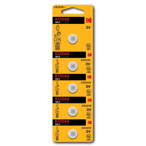 Kodak Batteri Cr2016 - 5 Stk