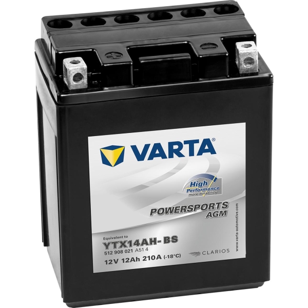 Varta Agm Mc Batteri 12V 12Ah 210Cca Ytx14Ah-Bs