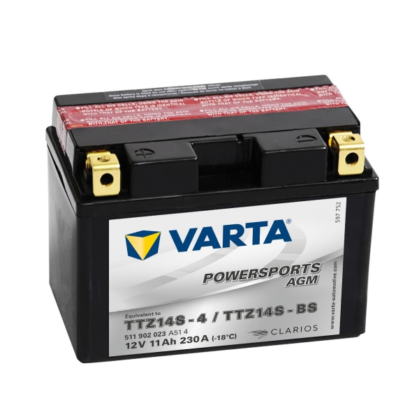 Varta Agm Mc Batteri 12V 11Ah 230Cca Ttz14S-Bs (Ttz14S-4)