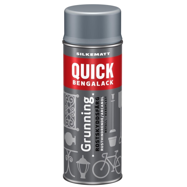 Quick Spraygrunning  Nr 340 Grå Silkematt - 400 Ml