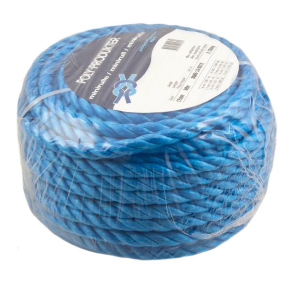 Tau Pp 3-Slått 12 mm X 30 Mtr. Blå