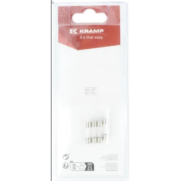 Glassikring 5A x 20 mm - 4 stk, Kramp