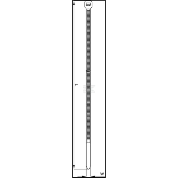 Strips Svart 290 x 4,8 mm - 100 Stk