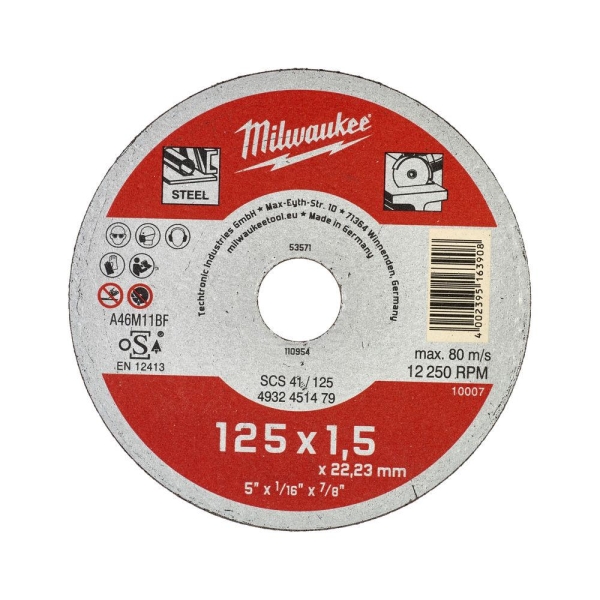 KAPPSKIVE STD 125X1,5MM , Milwaukee
