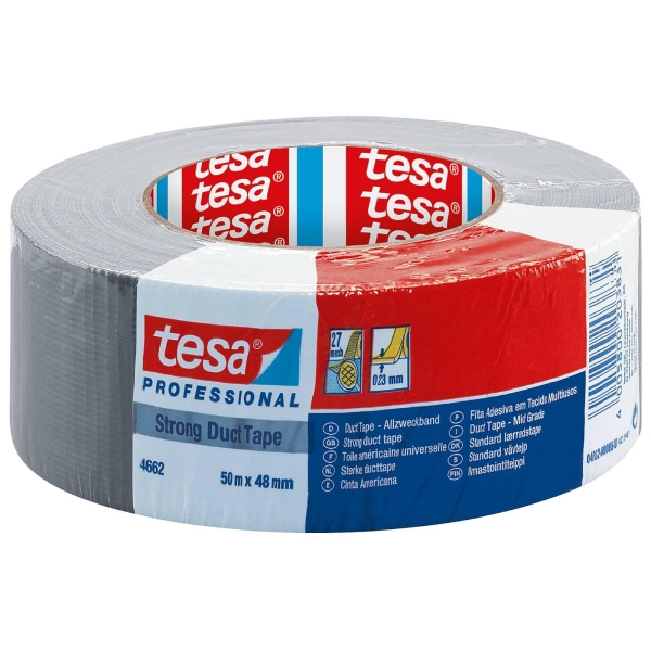Sølvteip 4662 - 48 Mm X 50 Mtr Tekstil, Tesa