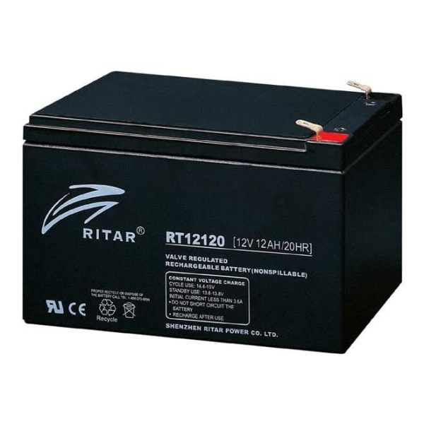 Ritar Agm Batteri 12V 12Ah (151X98X95Mm) F2