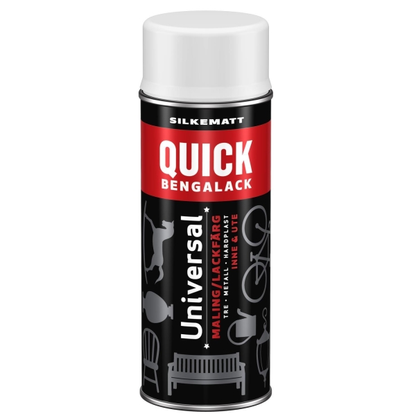 Quick Spraylakk Nr 301 Hvit Silkematt - 400 Ml