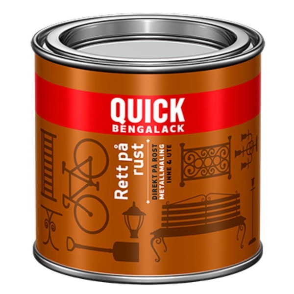 Quick Rett På Rust Nr 153 Sort Silkematt 0,75 Ltr, Bengalack