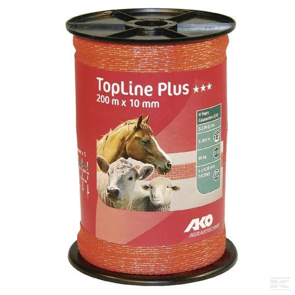 Gjerdeteip Orange 10Mm Top-Line Pluss 200 M - Gjerdetråd