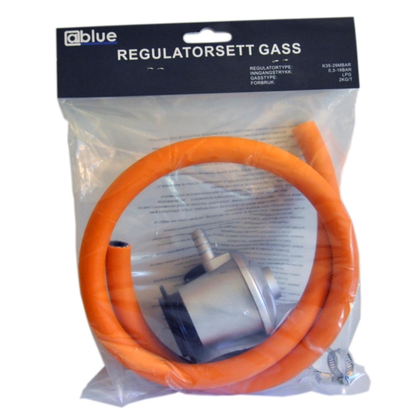 Propanregulatorsett med 1 mtr. slange, @blue