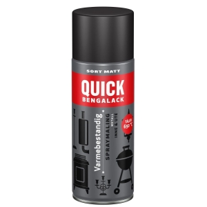 Quick Vamebestandig Spraylakk Sort Matt -400 Ml