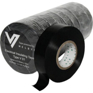 Teip Sort PVC 19 mm x 20 mtr, Melbye