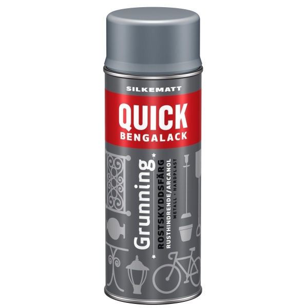 Quick Spraygrunning  Nr 340 Grå Silkematt - 400 Ml
