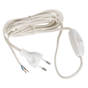 Lampettkabel m/bryter (u/jord) 2,5 mtr, Grunda