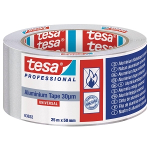 Aluminiumsteip 50 Mm 63632 - 25 Mtr, Tesa