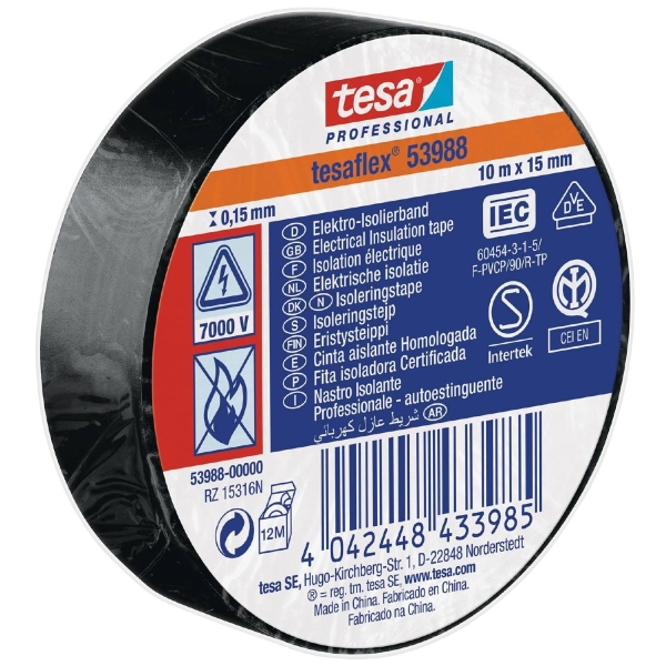 Elteip 53988 Svart 19 Mm X 20 Mtr, Tesa