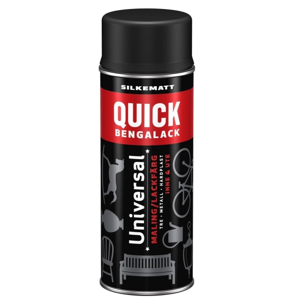 Quick Spraylakk Nr 153 Sort Silkematt - 400 Ml