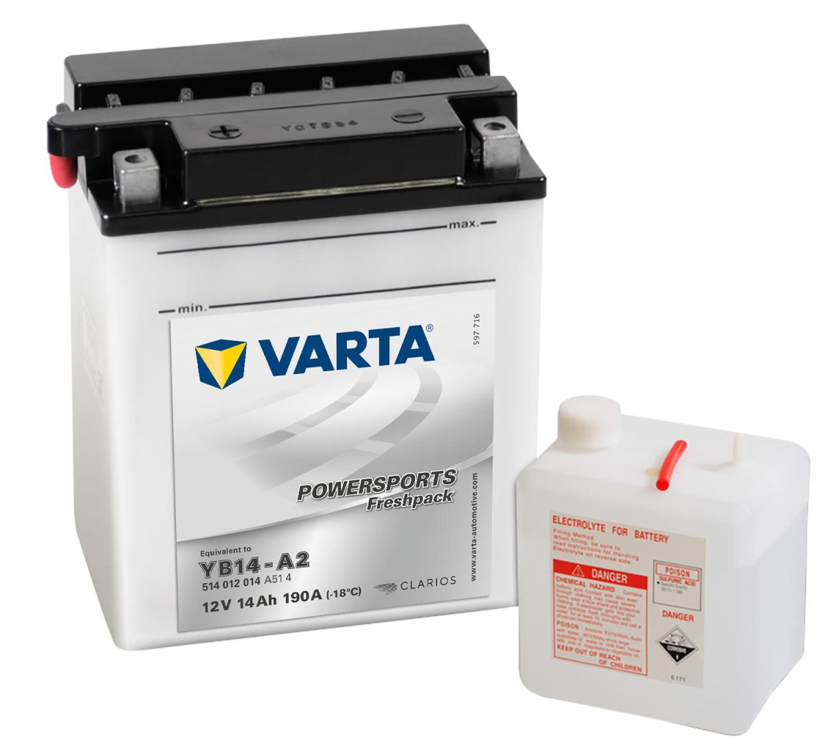 Varta Startbatteri Yb14-A2 Cb14-A2 - 14Ah 51412