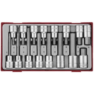 Pipebitssett-sekskant 1/2"  16 deler