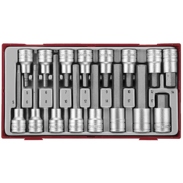 Pipebitssett-sekskant 1/2"  16 deler