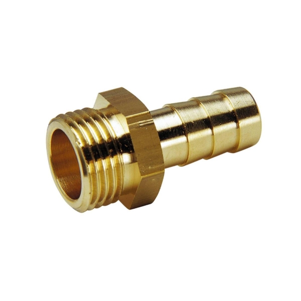Slangenippel, Messing  1/2" Utv. G1/2" Gul