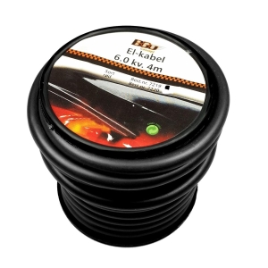Kabel 6 mm² Sort - 4 mtr., Bgu