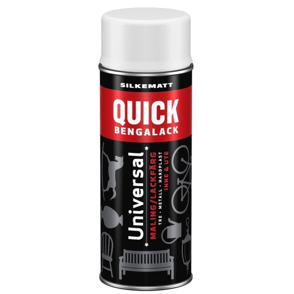 Quick Spraylakk Nr 301 Hvit Silkematt - 400 Ml