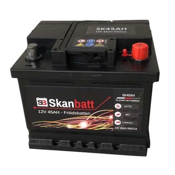 Skanbatt Fritidsbatteri 12V 45Ah 400Cca