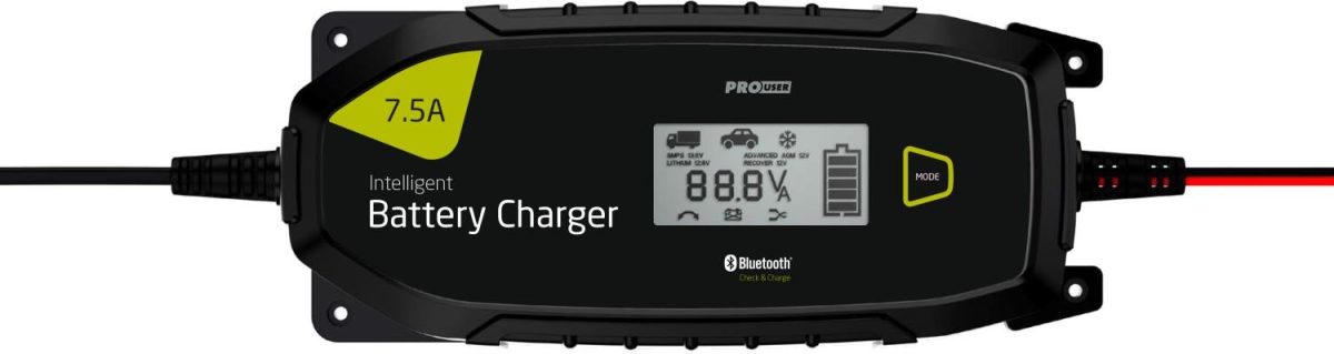 Batterilader M/Bluetooth IBC7500B 12/24V 7,5A, Pro User