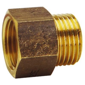 Nippelmuffe, messing  G 3/8" Gul