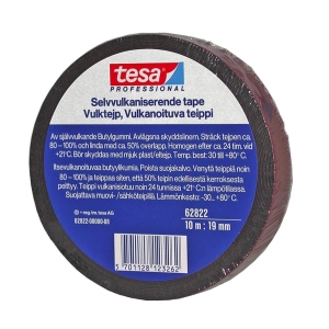 Vulketeip 62822 19 Mm X 10 Mtr Svart, Tesa