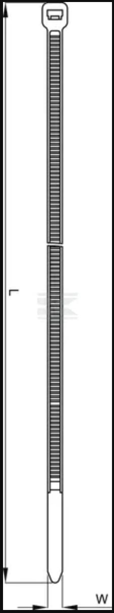 Strips Svart 290 x 4,8 mm - 100 Stk