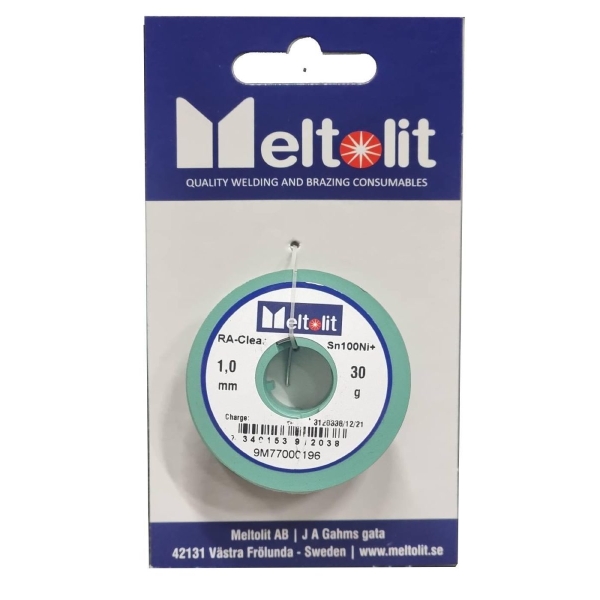 Loddetråd Meltolit Sn100Ni+ Ra Clear 1 mm 100G