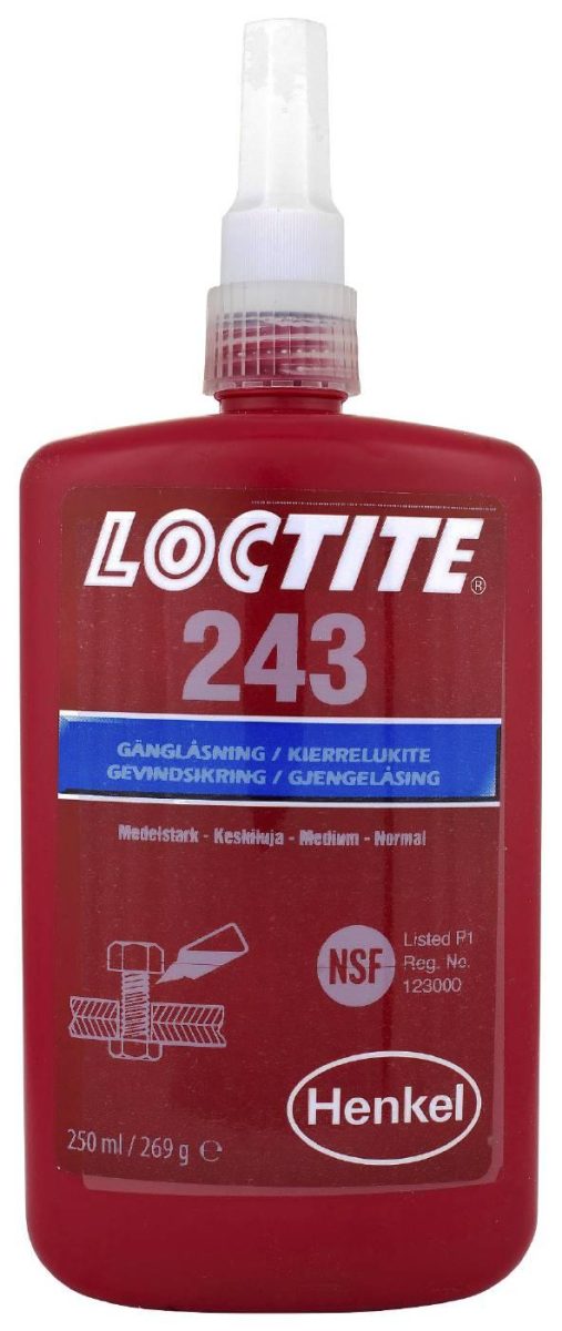 Gjengelåsing 243 Normal 250 ml, Loctite