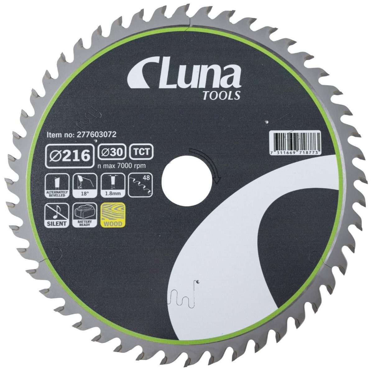 Sirkelsagblad 216x1,8/1,3x30 Z48-negativ tanning