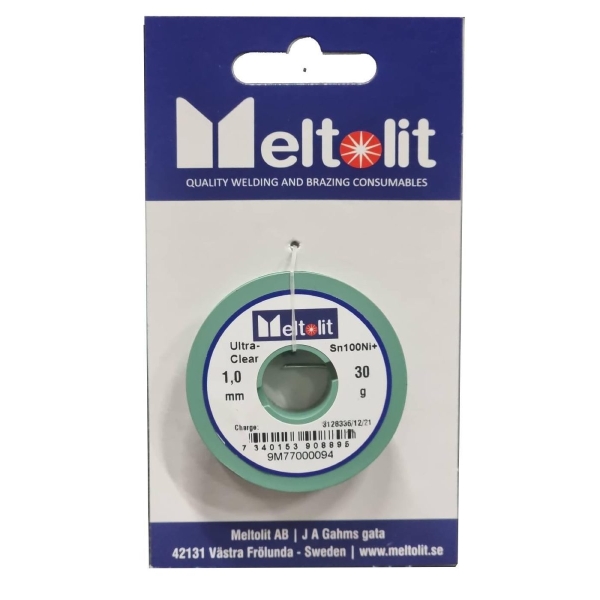 Loddetråd Meltolit Sn100Ni+ Ultra Clear 1Mm 30G