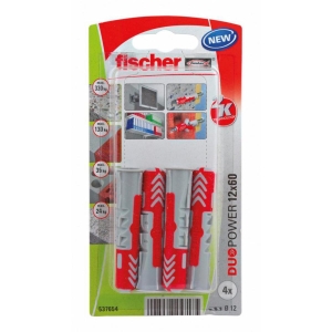 Murplugg 12x60 Duopower 4 stk, Fischer