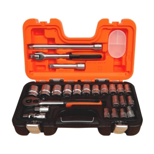 Pipesett S240 metrisk Bahco 1/2" 24 deler koffert